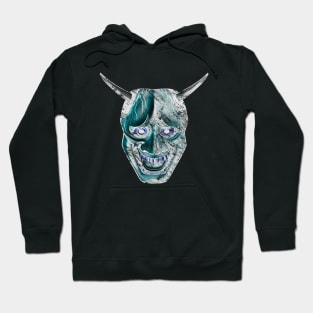 Shinja Japanese tattoo mask white, Design by blacklinesw9 Hoodie